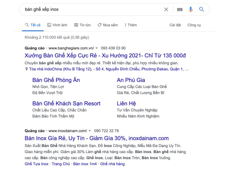 chạy từ khóa hiển thị trên Top google